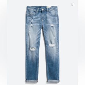 Cosmic Blue Love Adrianna Boyfriend Distressed Denim Jeans Size 27